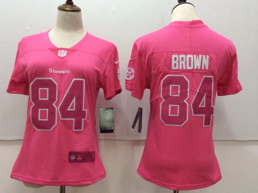 Women Pittsburgh Steelers #84 Brown pink Nike Vapor Untouchable Limited NFL Jerseys->women nfl jersey->Women Jersey